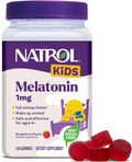 Natrol Kids Melatonin Gummies 1mg, Children's Melatonin for Restful Sleep, 140 Raspberry-Flavored Sleep Gummies, 140 Day Supply