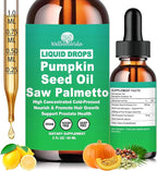 Pumpkin Seed Oil with Saw Palmetto Drops-High Concentrated Pumpkin Seeds Oil Supplement for Hair, Bladder & Prostate Health丨 Cold Pressed, High Absorption Liquid for Women & Men丨NON-GMO, Vegan, 2Fl Oz