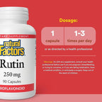 Natural Factors - Rutin 250mg, A Citrus Bioflavinoid, 90 Capsules