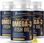 Triple Strength Omega 3 Fish Oil 3750 mg - EPA & DHA - Over 3000mg Omega-3 Fatty Acids - 1350mg EPA + 900mg DHA - Best Essential Fatty Acids, Burpless Fish Oil - 270 Count