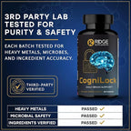 CogniLock Nootropic Brain Supplements for Memory and Focus - Cognitive Supplement for Men, Women & Seniors - Brain Fog Vitamins w/Lion’s Mane, Alpha GPC, Citicoline, CognatiQ™ Coffee Fruit - 60 Pills