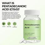 Pentadecanoic Acid, C15:0 Supplement, Supports Metabolic and Mitochondrial Health. Sourced from High-Altitude Goat Milk - 60 Capsules