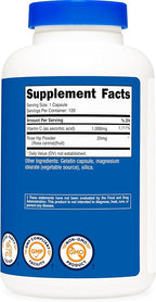 Nutricost Vitamin C with Rose Hips 1025mg, 120 Capsules - Vitamin C 1000mg, Rose Hips 25mg, Premium, Non-GMO, Gluten Free Supplement (Pack of 2)