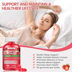 Magnesium Glycinate Gummies 1000mg, High Absorption Sugar Free Magnesium Potassium Supplement for Relaxation, Stress Relief, and Sleep Support for Adults & Kids - 180 Strawberry Gummies