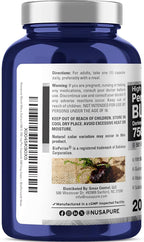 NusaPure Peruvian Black Maca Root, 750 mg, 200 Veg Capsules ((Non-GMO, Vegan)