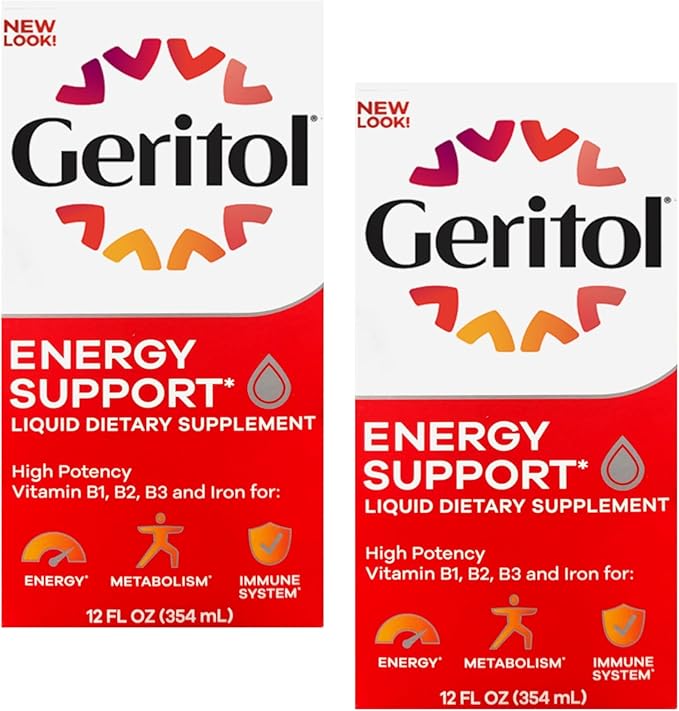 Geritol Liquid Energy Support B-Vitamins,12 Fl Oz (Pack of 2)