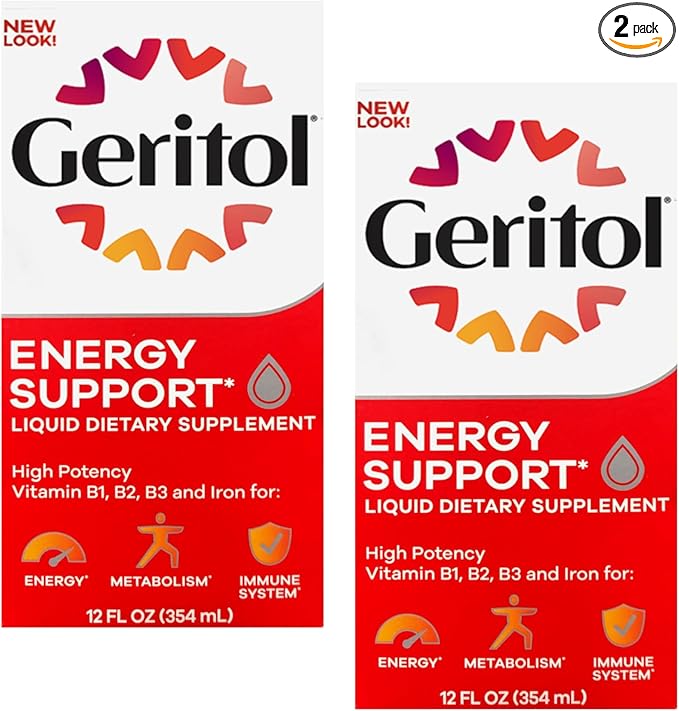 Geritol Liquid Energy Support B-Vitamins,12 Fl Oz (Pack of 2)
