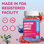 Magnesium Gummies 800mg - Vitamin D3, C, B6, B12 & Zinc Complex with Magnesium Glycinate, Citrate & Malate, Magnesium Complex Gummies for Muscle, Mood & Energy, Vegan 120 Counts