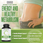 Zhou Green Tea Extract Capsules with EGCG, Natural Energy, Mental Focus, Immune Health, Antioxidant and Heart Support, Non-GMO, Vegan, Gluten Free, 120 Capsules