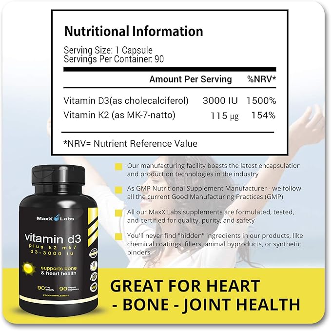 Advanced Bladder Control Supplements for Women & Men 60Ct + Vitamin D3 K2 3000 IU with Vitamin K as MK-7 from Natto Support Healthy Bones, Teeth, Heart & Immune Function 90Ct