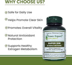 Green Organic Supplements DIM, Diindolylmethane, I-3-C, Indole-3-Carbinol, Broccoli, 90 VCaps, High Absorbable, Non-GMO, Gluten-Free, (Pack of 2)