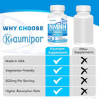 NMNH (Dihydronicotinamide Mononucleotide) NMN Alternative Supplement, 500 mg Per Serving NAD Supplement to Boost NAD+ Levels, for Anti Aging, Energy, Immunity, Focus, 60 Vegan Capsules
