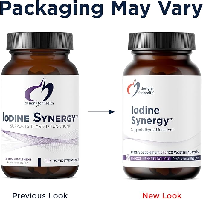 Designs for Health Iodine with Selenium - Iodine Synergy, 10mg Potassium Iodide + 40mcg Selenium (Selenomethionine) Supplement for Thyroid Support - Non-GMO + Gluten-Free (120 Capsules)