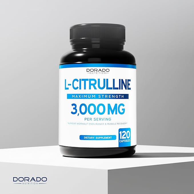 L Citrulline 3000mg Supplement (120 Capsules) Support L Arginine & Nitric Oxide Pills - L-Citrulline For Men & Women - Muscle Recovery & Pump Supplement - 3rd Party Tested, Vegan, Non-GMO - USA Made