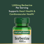 Nature's Bounty Berberine 1000mg Capsules,Supports Heart Health,Cholesterol & Blood Sugar Levels in a Normal Range,Non-GMO Supplement,60 Count (Pack of 2)
