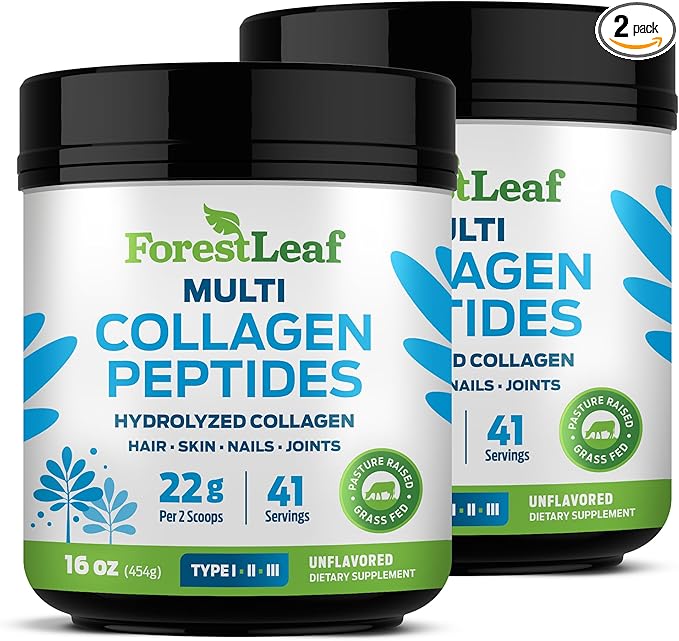 Collagen Peptides Powder Unflavored - Hydrolyzed Collagen Protein Powder Type 1, 2 & 3 - Grass Fed Keto Collagen Powder for Women & Men - Vital Hair, Skin, Nails, Joints, Recovery, 11g Per Serving