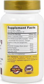 Vitamin C Complex 1000 mg Tablets for Skin Lightening Brightening Antioxidant with Rose Hips and Bioflavinoids Immune Support Supplement Healthy Aging Builds Energy and Overall Well Being