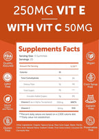 Lunakai Vitamin E Gummies with Vitamin C - Tastiest Proprietary Formula - 250mg (400IU) VIT E - Antioxidant, Skin & Eye Health Support, Non-GMO, Vegan Supplement - 6 Pack