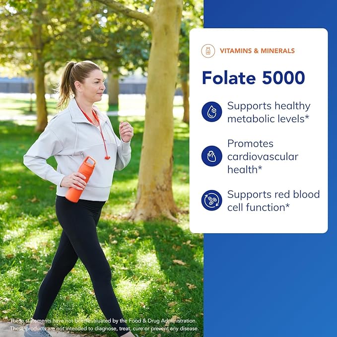 Pure Encapsulations - Folate 5,000 - Activated Vitamin B9 as 5-Methyltetrahydrofolate (5-MTHF) - 60 Capsules