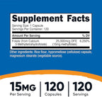 Nutricost L-Methylfolate 15mg, 120 Capsules (5-MTHF) - Vegan, Non-GMO, Gluten Free (Pack of 2)