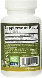 Jarrow Formulas Milk Thistle Supplement 150 mg 30:1 Milk Thistle Extract Standardized to 80% Total Flavonoids,Dietary Supplement for Liver Function Support, 200 Veggie Capsules for 200 Day,(Pack of 2)