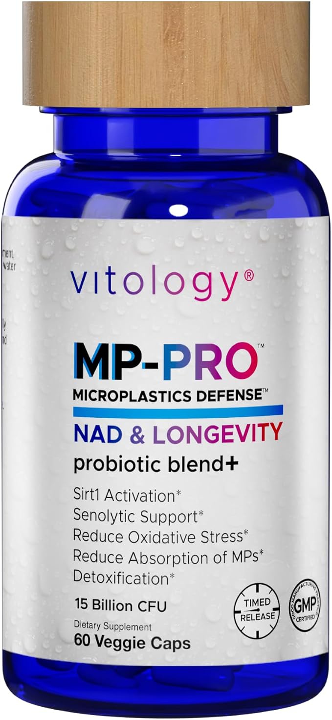 MP-PRO Microplastics Defense | 15 Billion CFU Probiotic + Antioxidant Blend | NMN, NAC, Glutathione, Resveratrol & Charcoal | Supports Cellular Detox, Longevity & Gut Health – 60 Capsules