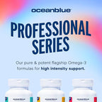 Oceanblue Professional Omega-3 2100 with Vitamin D3 120 ct - 2 Pack Triple Strength Burpless Fish Oil Supplement with High-Potency EPA, DHA, DPA and Vitamin D3 Wild-Caught Orange Flavor