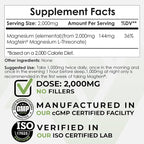 Nootropics Depot Magtein Magnesium L-Threonate Powder | 60 Grams | Mineral Supplement | Natural | Supports Mitochondrial Function, Cognitive Function | Promotes Heart and Cardiosvascular Health