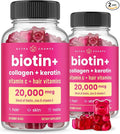 NutraChamps Biotin Gummies 5000mcg with Collagen, Keratin & More – Hair Skin and Nails Vitamins for Women & Men – Support Normal Hair Growth Cycle - Enhanced with Vitamin C, D3, Zinc (Pack of 2)