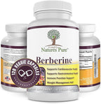 Simply Natures Pure Premium Berberine HCl 500mg - 120 Capsules - Cardiovascular Gastrointestinal Immune Support - Chromium Cinnamon (Pack of 3)