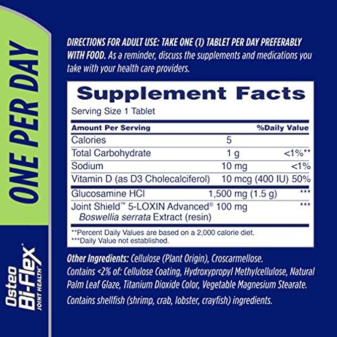 Osteo Bi-Flex One Per Day Vitamin D Supplement, Improve Joint Function, Support Bone and Immune Health, 130 Coated Tablets