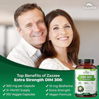 Zazzee DIM 300 mg Per Capsule, 100 Count, Plus 10 mg BioPerine, Estrogen Balance, Hormonal Acne, Menopause Support, Hormonal Balance, Diindolylmethane, Vegan, All-Natural, Non-GMO, Made in The USA