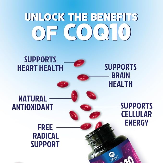 CoQ10 Softgels - Ultra High Absorption Coenzyme Q10 200mg Per Serving - Co Q 10 Softgel Supplement With Black Pepper, Energy & Heart Support Antioxidant - for Women & Men, Bottled USA - 120 Softgels