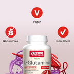 Jarrow Formulas L-Glutamine 1000 mg, Dietary Supplement for Muscle Tissue, Multifunctional Amino Acid, Immune Support , 100 Easy-Solv Tablets, 50-100 Day Supply