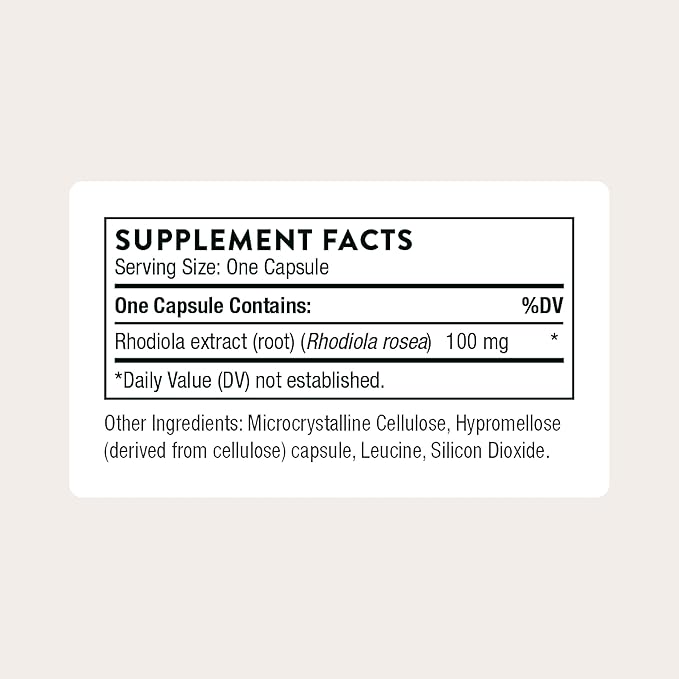 Thorne Rhodiola - Botanical Supplement for Stress Relief - Enhances Sleep, and Mental Focus - 60 Capsules