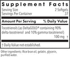 Allergy Research Group Delta-Fraction Tocotrienols Supplement - 50 mg Vitamin E, Annatto, Gamma, Tocotrienols Only, Tocopherol-Free, Hypoallergenic, Softgels - 75 Count