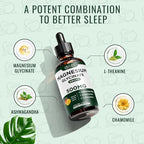 Magnesium Glycinate Liquid Drops Supplement, with Magnesium Glycinate 500mg Ashwagandha, L - Theanine, Chamomile -Support Stress Relief, Bone, Muscle, Mood Mango Flavor 2Pack