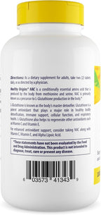 Healthy Origins NAC 1,000 mg (N-Acetyl L-Cysteine),120 Tablets, Amino Acid Supplement, Supports Glutathione Levels, Liver & Lung Health, Antioxidant for Cell Function & Immune Support - 8 Month Supply
