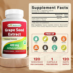 Best Naturals Grapeseed Extract 400 mg 120 vcaps (120 Count (Pack of 2))