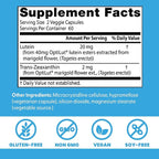 Doctor's Best Lutein Supplement 20mg with Trans Zeaxanthin - Lutein for Eyes, Eye Health Vitamins for Men & Women, Vision and Macular Health Support Capsules, OptiLut Marigold Flower - 120 Veg Caps