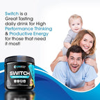 Switch, Brain Boosting Nootropic Energy Supplement Powder - Made in USA - Alpha GPC, NALT, Ashwagandha, Sugar Free Energy, Keto, Increase Mental Focus & Cognitive Function, Enhances Mood & Memory