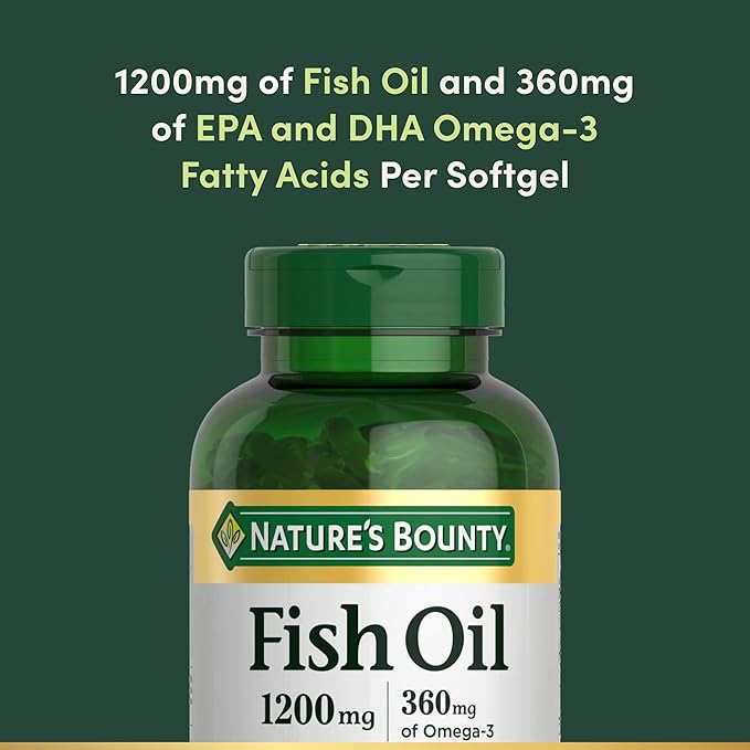 Nature's Bounty Fish Oil Omega 3 Supplements - Supports Heart Health,1200 Mg Fish Oil,Omega-3,200 Softgels,(Pack of 3)