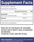 Diosmin Hesperidin 1200 mg Complex, 180 Capsules, Citrus Bioflavonoids Rich Fruit Extract, 100% Vegetarian, Non-GMO & Gluten Free Diosmin Supplement with Max Strength