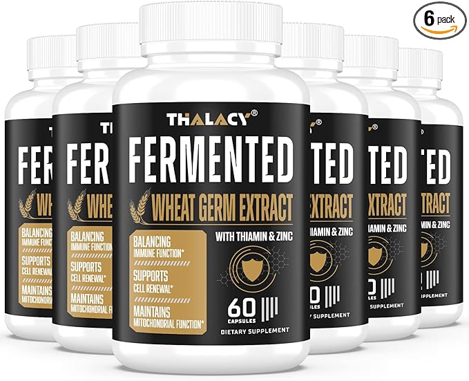 Spermidine Wheat Germ Extract Capsules - 13mg Spermidine Supplements 1300mg Potent Formula with Higher Spermidine Content and Zinc for Healthy Aging, Daily Immune System and Cell Renewal,6 Pack