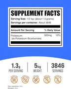 BulkSupplements.com Potassium Bicarbonate Powder - Potassium Bicarbonate Food Grade, Mineral Supplement - Gluten Free, 1.3g per Serving, 5kg (11 lbs) (Pack of 5)