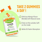 Lutein Gummies 25mg - Eye Vitamins Lutein & Zeaxanthin Eye Health Supplements for Adults,Sugar Free Eye Health Gummies Supplement - Support Vision,Macular,Blue Light Filtering (120 Count)