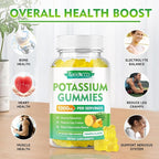 Potassium Citrate Gummies 1000mg, High Potency Potassium Supplement Gummies for Adults Women & Men, Support Muscle Health, Sugar-Free, Pineapple Flavor, 120 Count