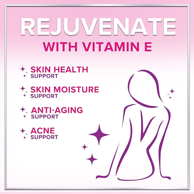 Vitamin E - 180 mg per Serving - Powerful Hair & Skin Support Supplement - dl-Alpha VitaminE Immune Health Support with Antioxidants - Easily Absorbed GMO & Gluten Free, Bottled in USA - 60 Softgels
