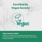 Naturalis Vegan Omega 3 DHA, EPA & DPA from Algae | Vegan Society Certified, Sustainably Sourced, True Full Spectrum | 60 Veggie Softgels (Carrageenan Free)