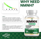 NMNH(Dihydronicotinamide Mononucleotide),NMNH Supplement 1000mg Pure Nicotinamide Mononucleotide,NAD High Purity Supplement Alternative,for Energy,Focus,Non-GMO, Gluten Free,120 Capsules(Pack of 2)